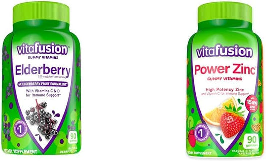90ct Vitafusion Elderberry & Zinc Gummy Vitamins for Immune Support