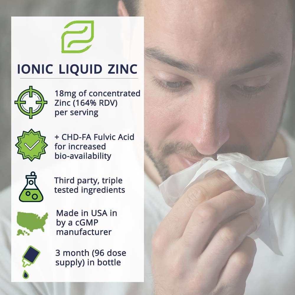 96 Day Supply Zemvelo Liquid Ionic Zinc for Clear Skin, Energy, and Inflammatory Support