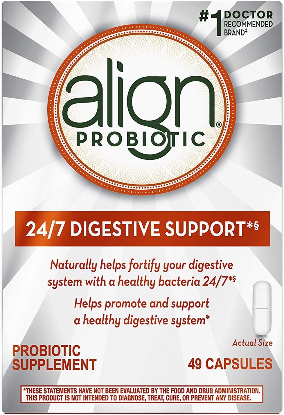 98 Count Align Digestive Care Probiotic Supplement in New Packaging