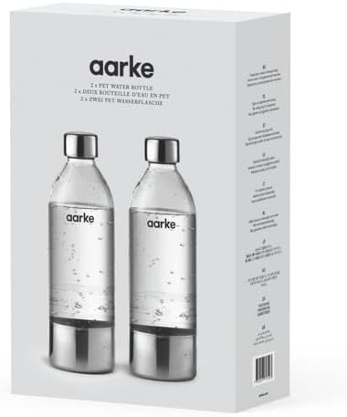 Aarke Extra PET Stainless Steel Reusable Bottle Set for Aarke Carbonators 1, 2, and 3 - BPA-Free, Non-Toxic, 800ml - Pack of 2