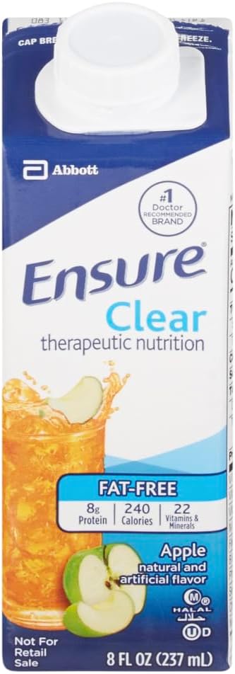 Abbott 64903 Ensure Clear Apple Drink 8 Oz Recloseable Carton - Case of 24