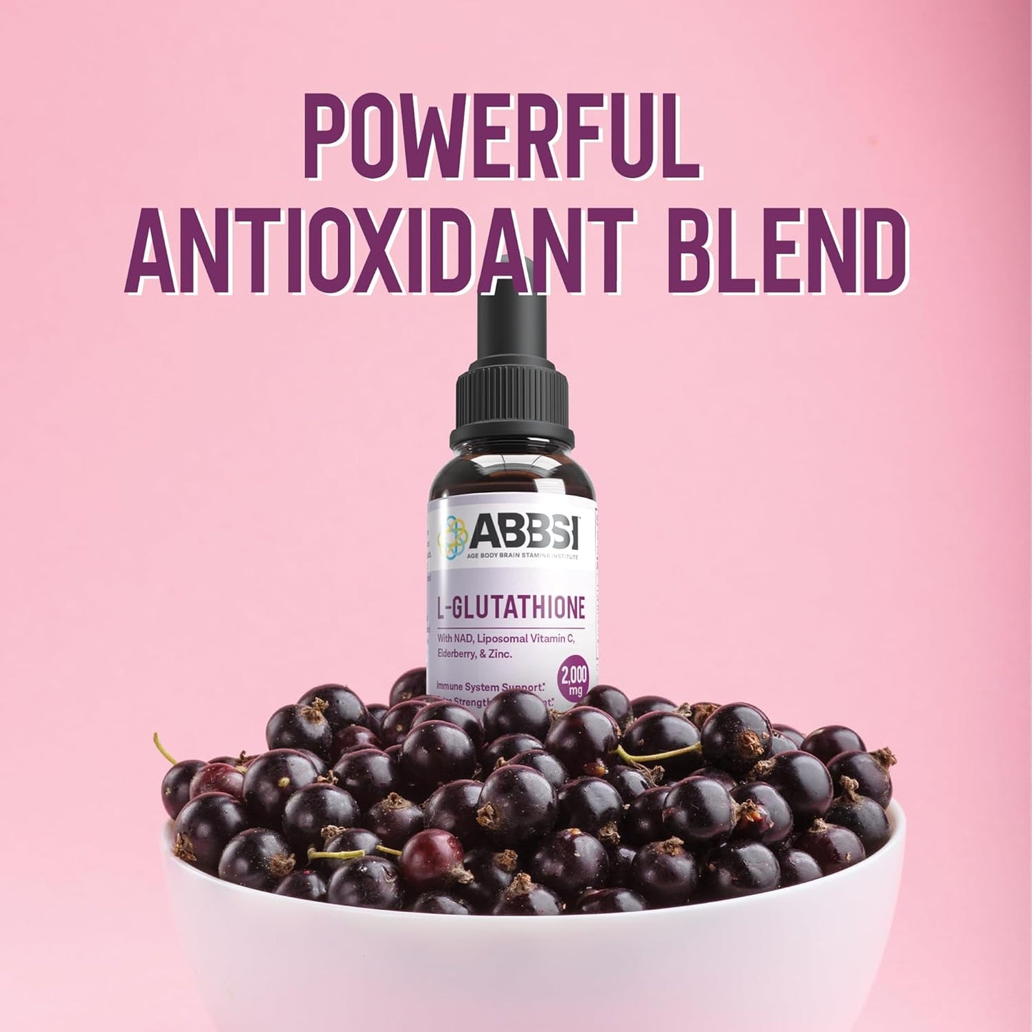 ABBSI Liposomal Glutathione Liquid with NAD & Elderberry - 2000MG - Enhanced Absorption - Powerful Antioxidant - Non-GMO, Vegan, Gluten-Free - 2 fl oz