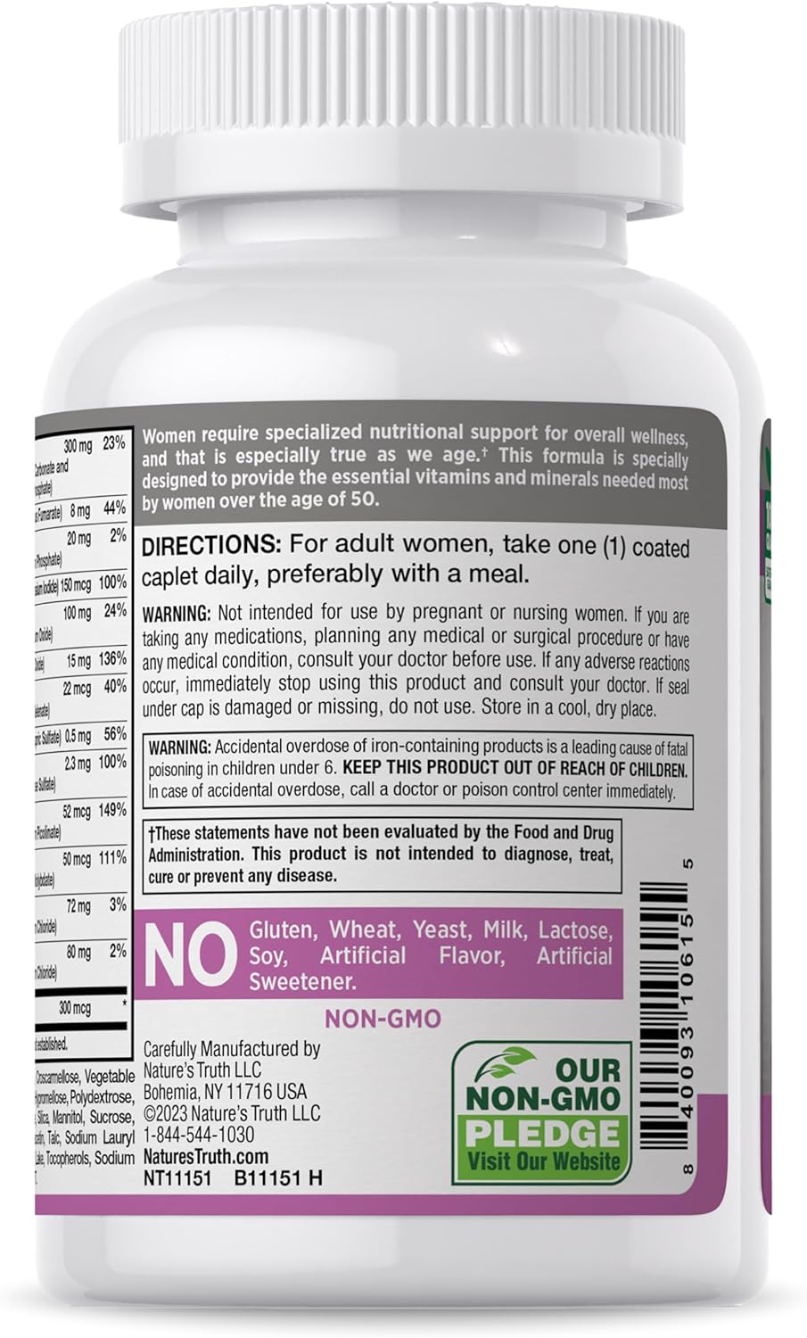 ABC Complete Multivitamin for Women 50+ | 100 Caplets | Non-GMO & Gluten Free Formula