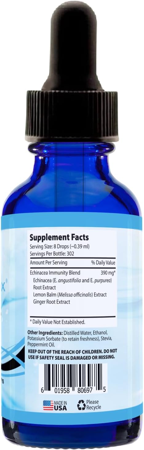 Absonutrix Echinacea Tincture 390mg Advanced Formula Liquid - 4oz, 302 Servings - USA Made, Quick Absorption, Potent Ingredients, Non-GMO - GMP Certified, Cruelty-Free