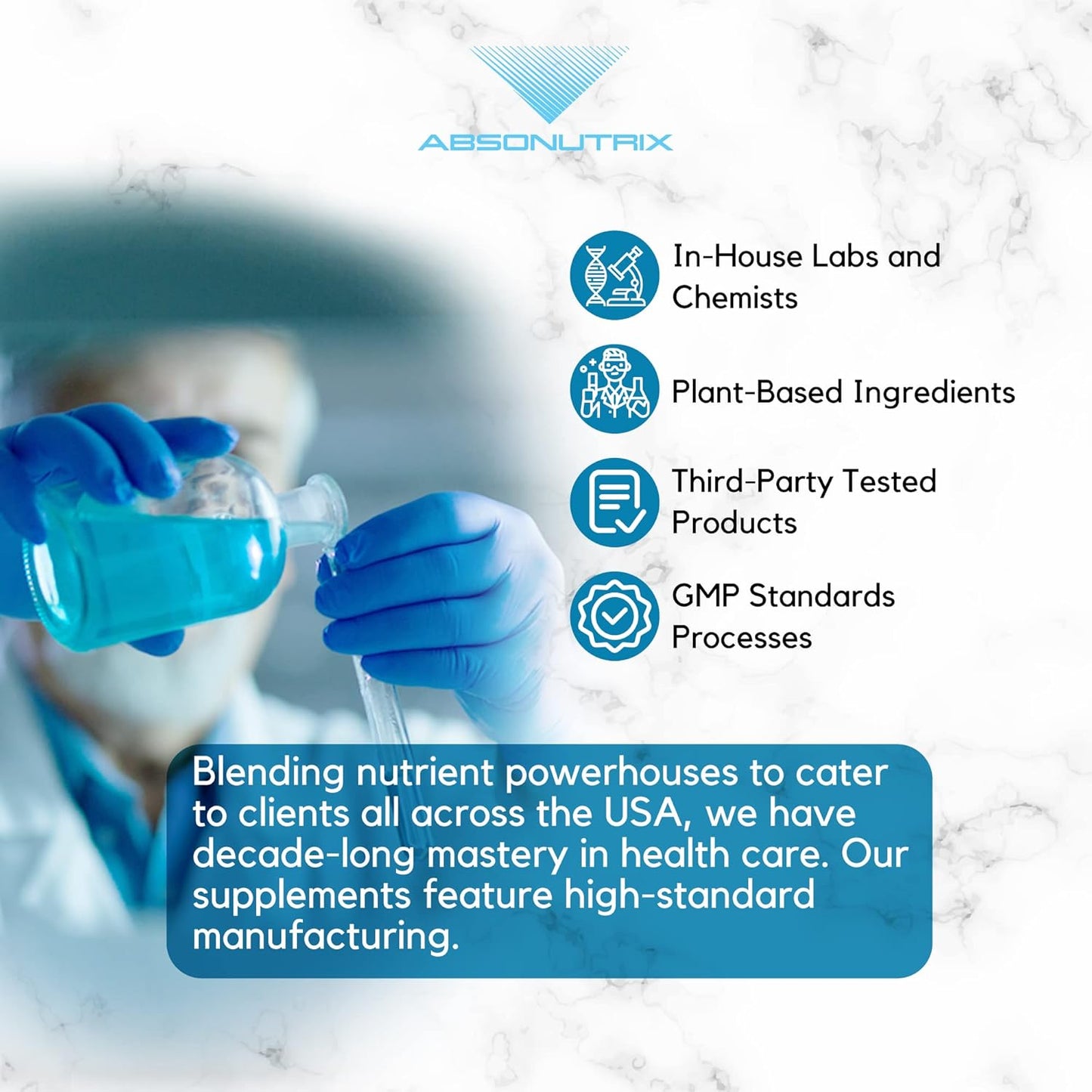 Absonutrix Myo Inositol & D-Chiro Inositol Blend Drops - 590mg, 4 Fl Oz - 200 Servings, High Bioavailability, Fast Absorption - GMP-Certified, Non-GMO, USA-Made