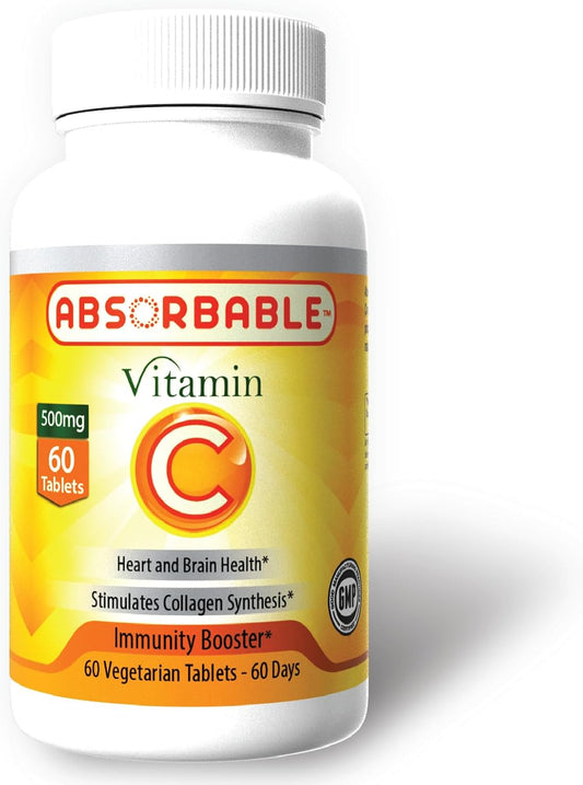 Absorbable Vitamin C 500mg Tablets with Rose Hip & 6 Natural Sources, Proprietary Blend by Nutritional Research Co, 60 Count