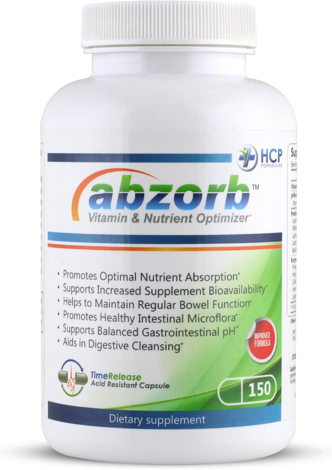 Abzorb Digestive Enzymes & Probiotics with Magnesium Complex - Gut Health Support - 150 Capsules