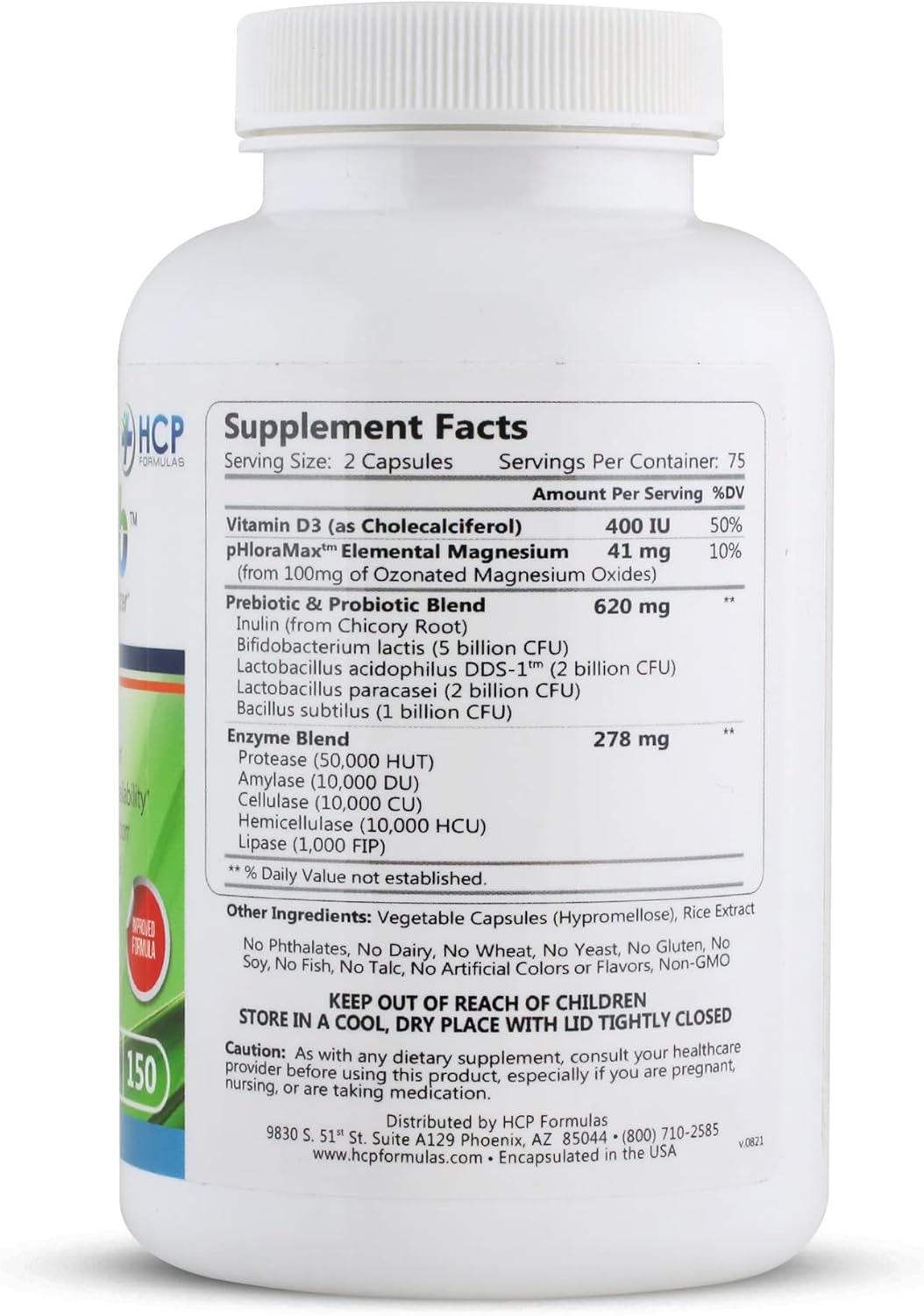 Abzorb Digestive Enzymes & Probiotics with Magnesium Complex - Gut Health Support - 150 Capsules