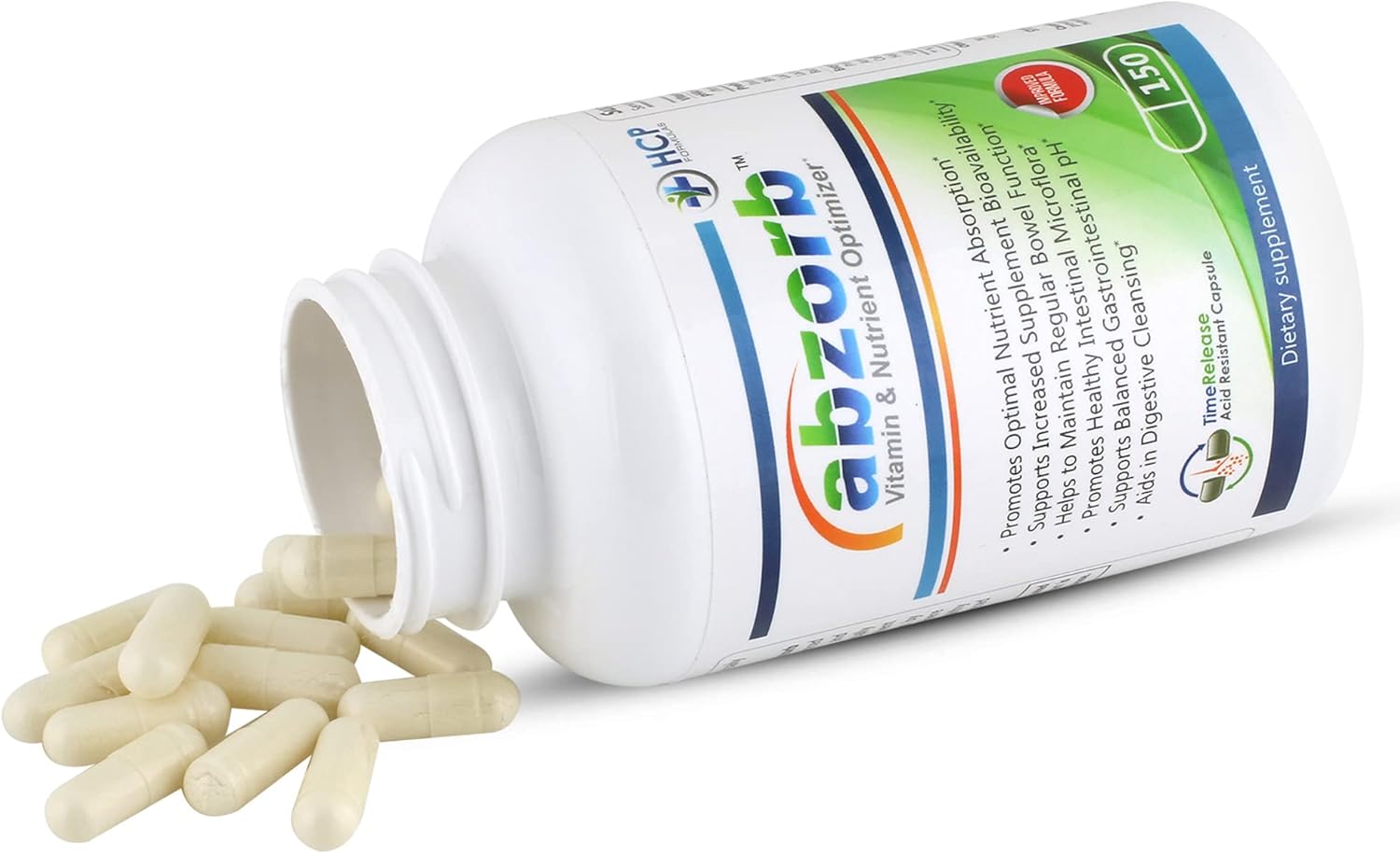 Abzorb Digestive Enzymes & Probiotics with Magnesium Complex - Gut Health Support - 150 Capsules