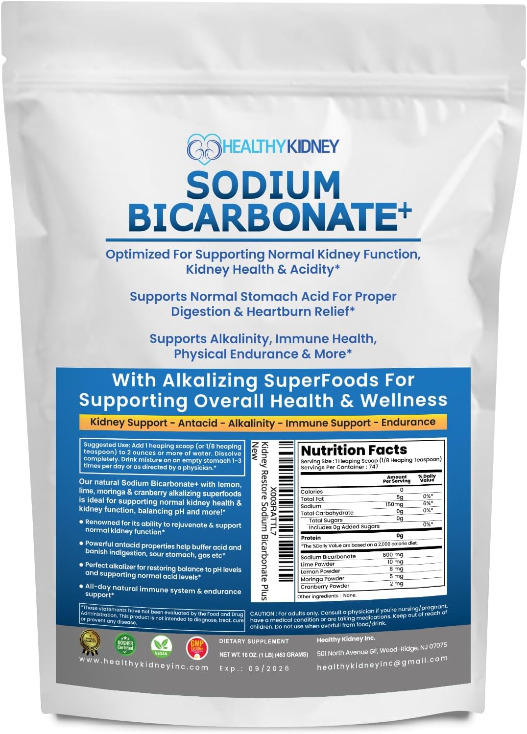 Acacia Fiber and Sodium Bicarbonate Bundle for Gut Repair and Alkalinity - 2.5 lbs Fiber Powder + 2lb Alkaline Supplement