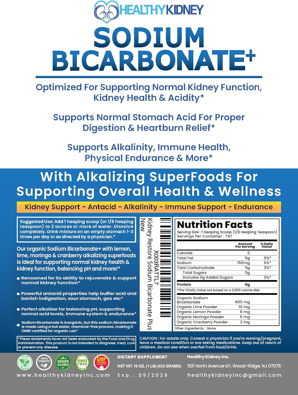 Acacia Fiber and Sodium Bicarbonate Bundle for Gut Repair and Alkalinity - 2.5 lbs Fiber Powder + 2lb Alkaline Supplement