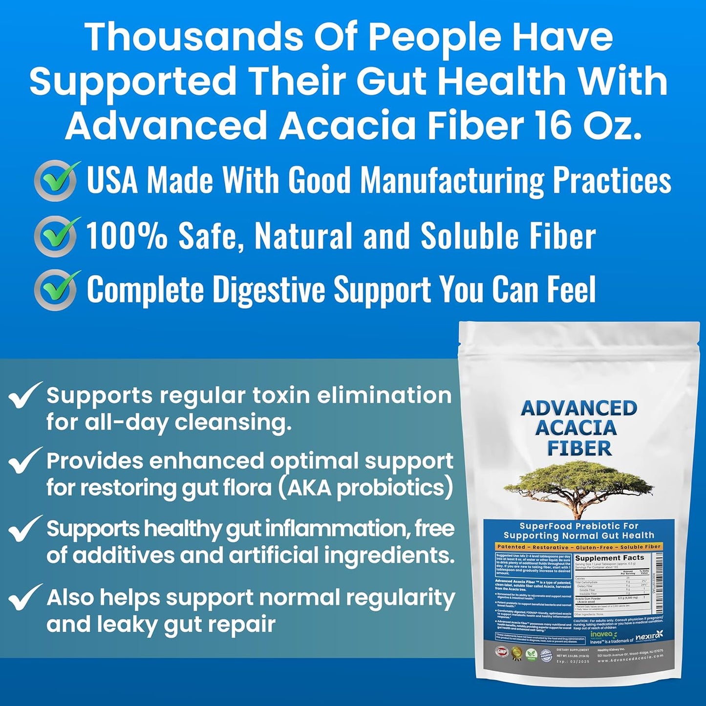 Acacia Fiber & DGL Licorice Bundle for Digestive Restoration - Kidney Restore Advanced 2.5 lbs Powder - Stomach Relief, Leaky Gut Repair, Acid Relief - 40oz Soluble Fiber Supplement