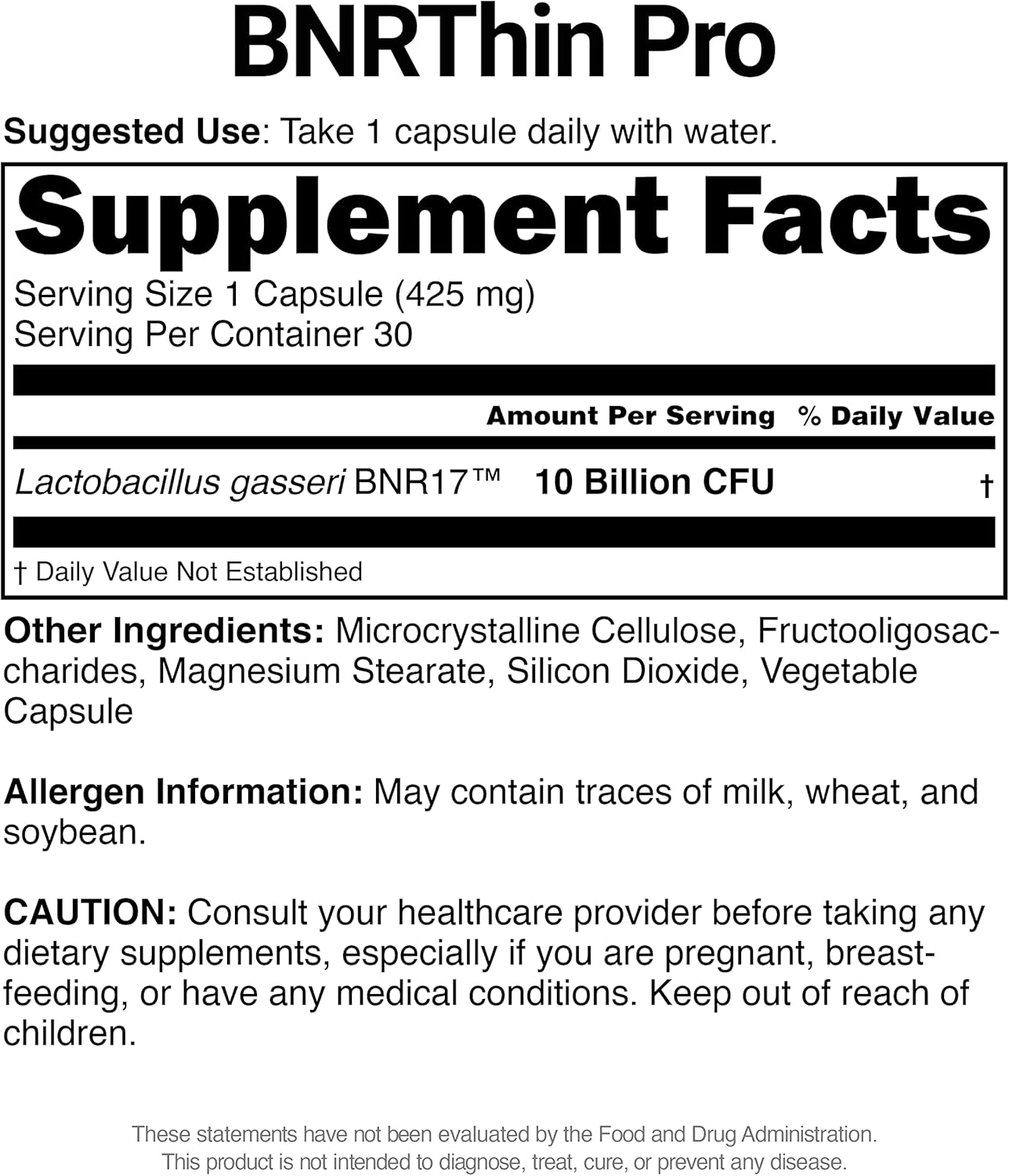 AceBiome BNRThin Pro Supplement - 30 Capsules x 3 Packs, Lactobacillus Gasseri BNR17, 10 Billion CFU for Digestive Health