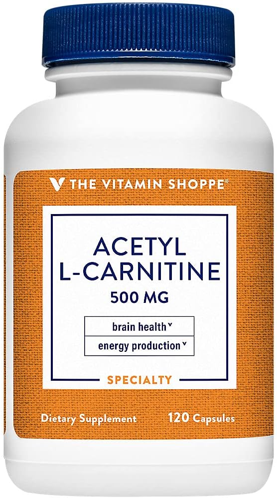 Acetyl-L-Carnitine 500mg - Promotes Brain Health, Memory Function & Energy Production - Carnipure™ Pure L-Carnitine (120 Capsules)