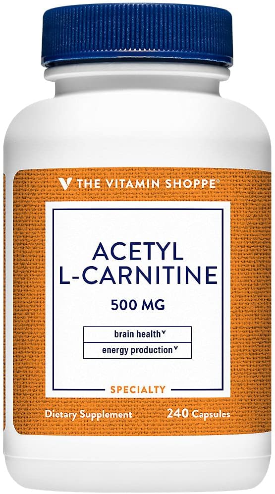 Acetyl-L-Carnitine 500mg Capsules - Enhances Brain Health, Memory, & Energy - Pure Carnipure™ L-Carnitine Supplement (240 Count)