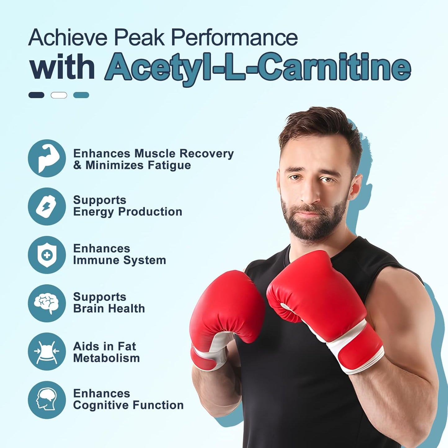 Acetyl L-Carnitine Gummies with Vitamin C & B12 - Energy & Brain Support for Women & Men - 60 Vegan Gummies
