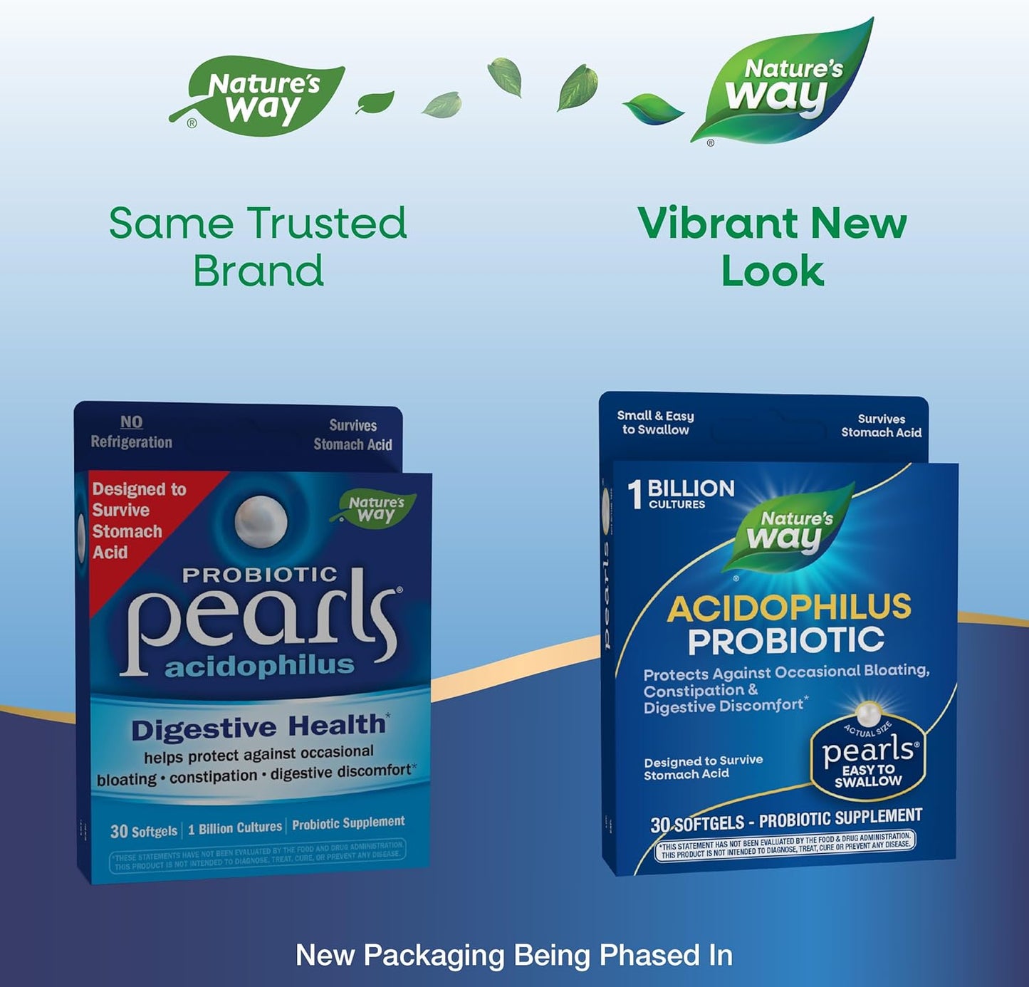 Acidophilus Probiotic Pearls for Digestive Balance and Gut Health*: 1 Billion Live Cultures, 30 Softgels - Nature's Way