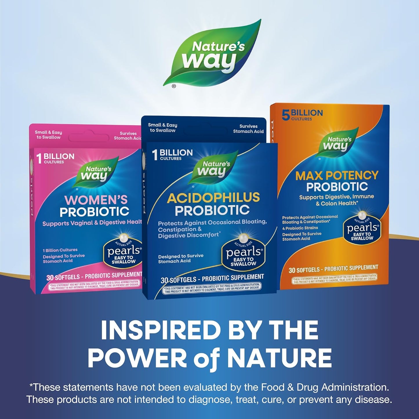 Acidophilus Probiotic Pearls for Digestive Balance and Gut Health*: 1 Billion Live Cultures, 30 Softgels - Nature's Way