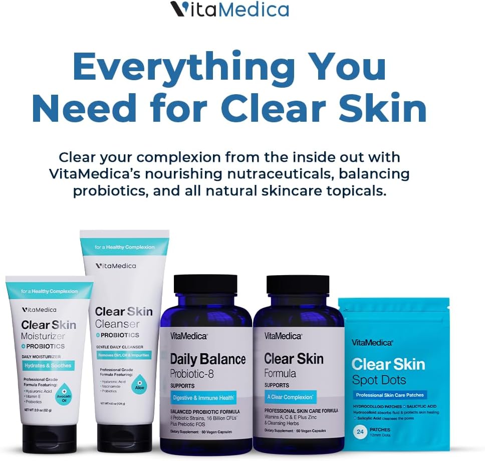 Acne Clearing Supplement with Vitamins A, C, E, and Zinc | Breakout Treatment for Men and Women | Skin Health Formula with Selenium and Chromium | 2 Pack