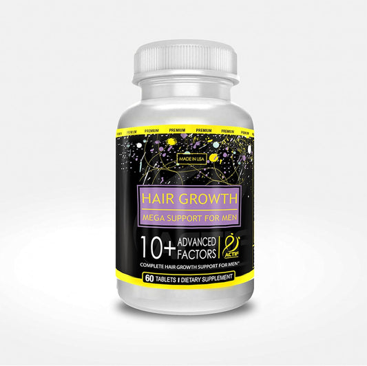 ACTIF Hair Growth for Men Mega Support 10+ - Non-GMO Formula to Stop 99% Hair Loss - 60 Count - Made in USA