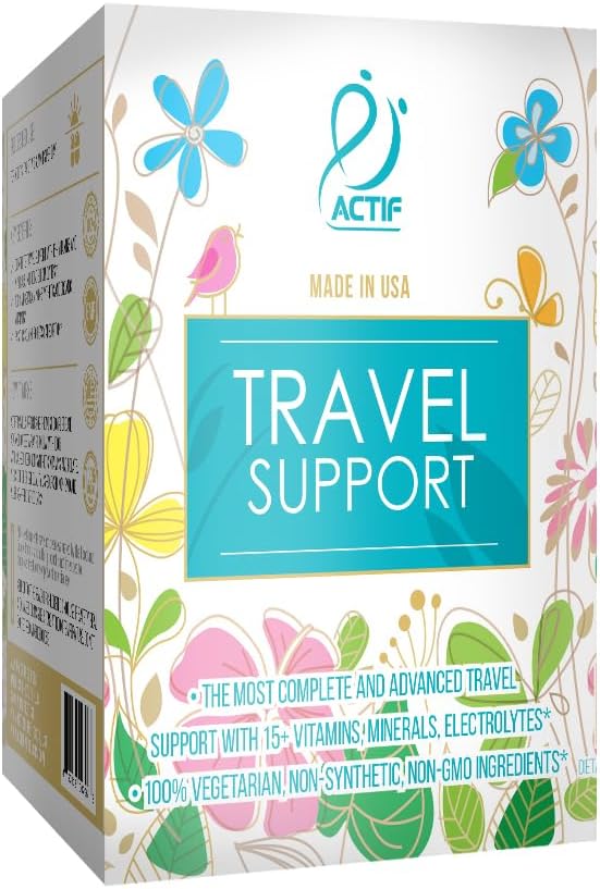 ACTIF Travel Mega Support Gummies - 15+ Advanced Factors, Non-GMO, Made in USA - 90 Fast-Acting Gummies
