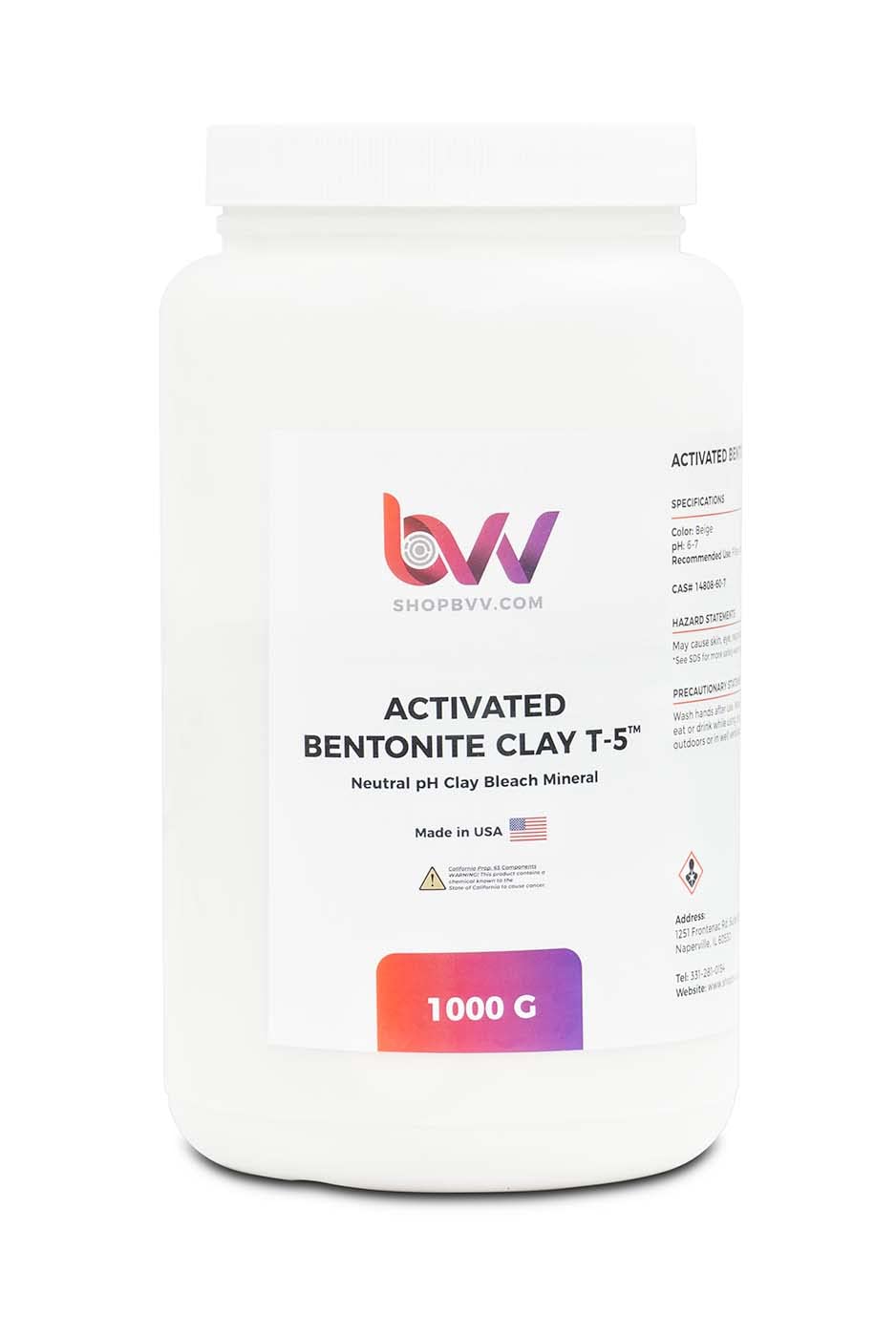 Activated Bentonite Clay T-5-2.5KG by BVV - Premium Quality Clay for Purification and Detoxification