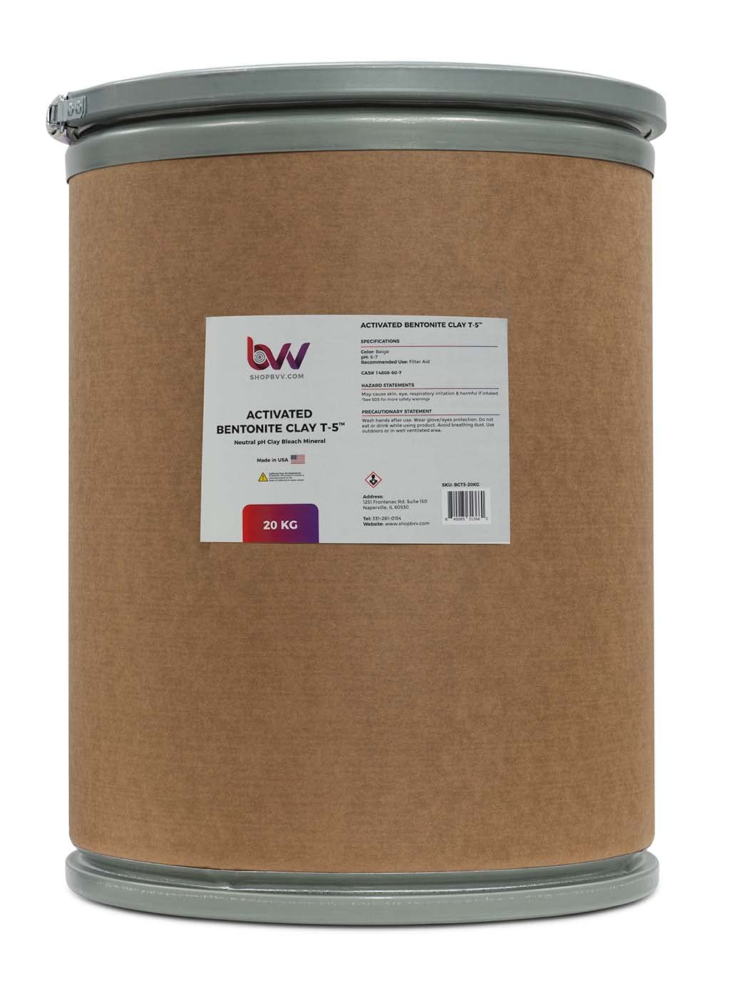Activated Bentonite Clay T-5-2.5KG by BVV - Premium Quality Clay for Purification and Detoxification