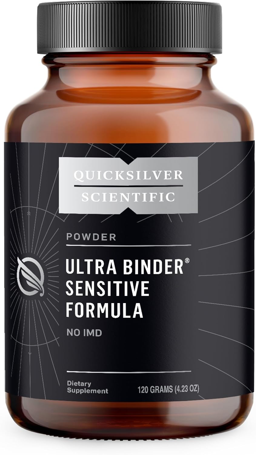 Activated Charcoal & Bentonite Clay Gut Health Supplement - Quicksilver Scientific Ultra Binder Sensitive Formula for Cleansing Support (120g)