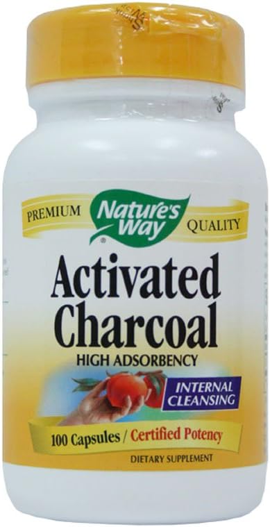 Activated Charcoal Capsules - Natural Detox Support (100 Count, 280mg) by Nature's Way