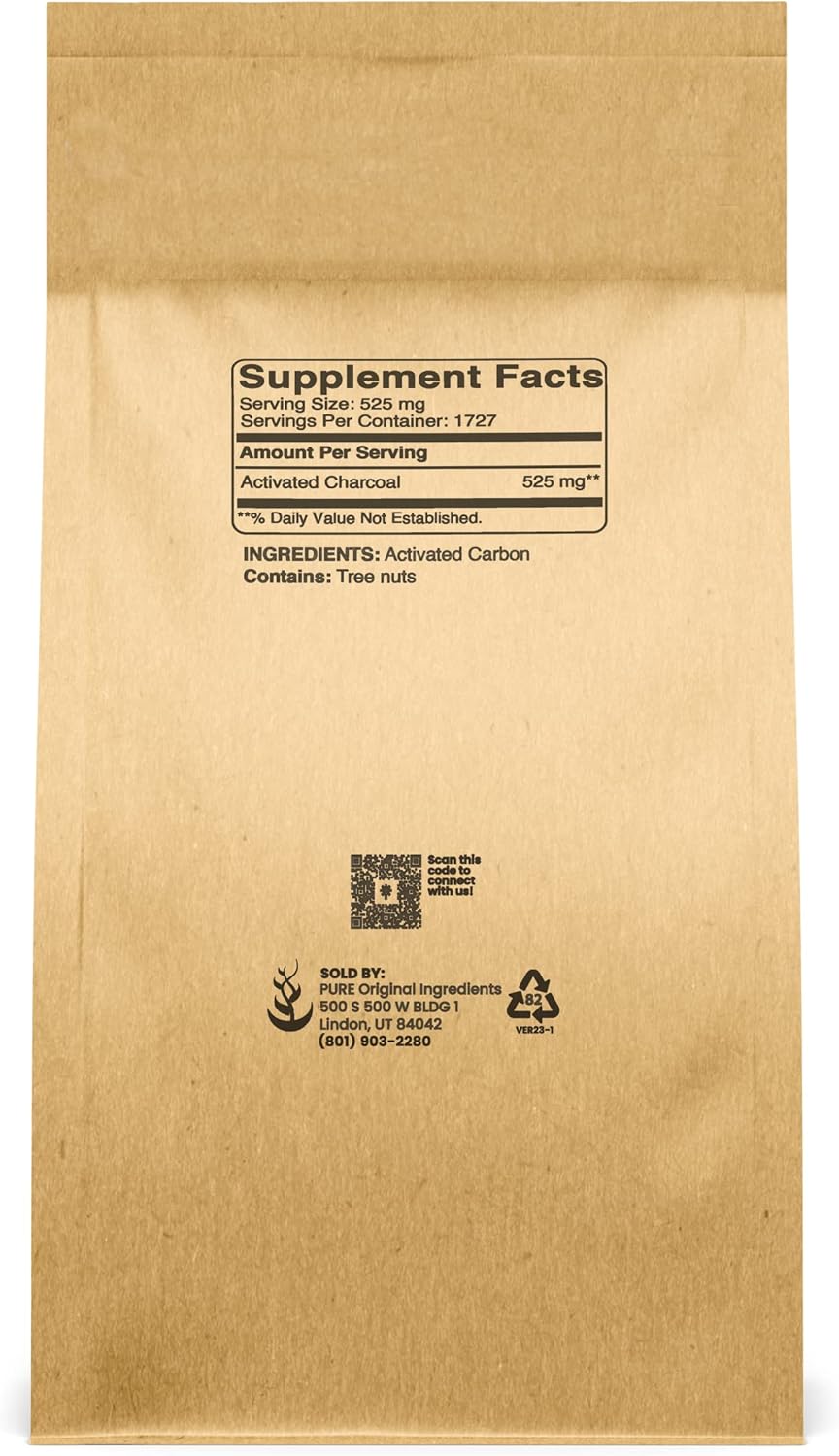 Activated Charcoal Powder - 2lb - Pure Original Ingredients, Activated Carbon, Vegan, Non-GMO