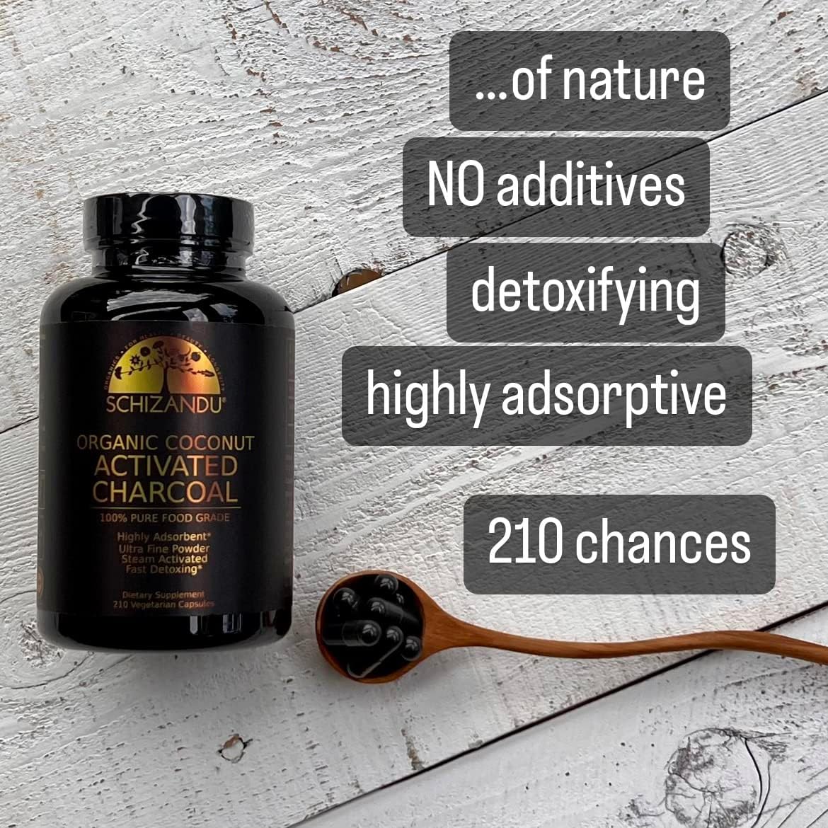 Activated Coconut Charcoal Capsules - Vegan, Organic, Non-GMO - X-Large Bottle 210 Count - Pack of 3 - Supports Health & Wellness