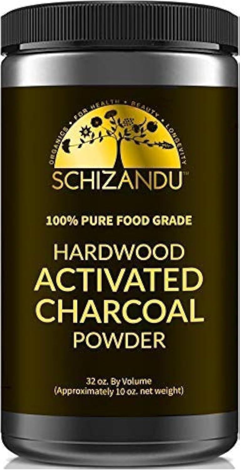 Activated Hardwood Charcoal Powder for Skin, Body, Oral Health & Teeth Whitening - Dietary Supplement by Schizandu