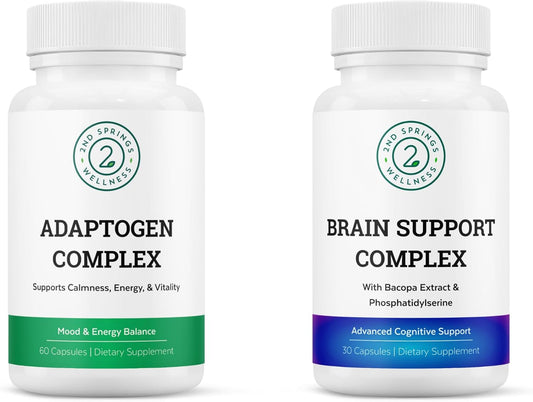 Adaptogen Complex & Brain Support Formula Bundle for Mind & Body Support