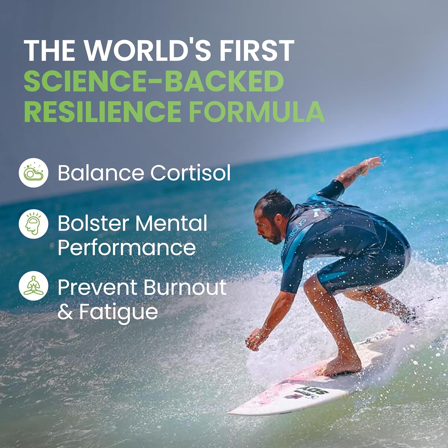 Adaptogen Greens Nootropic Supplement for Brain Memory Support - Enhance Mental Performance and Recovery with Science-Backed Formula (90 Capsules)