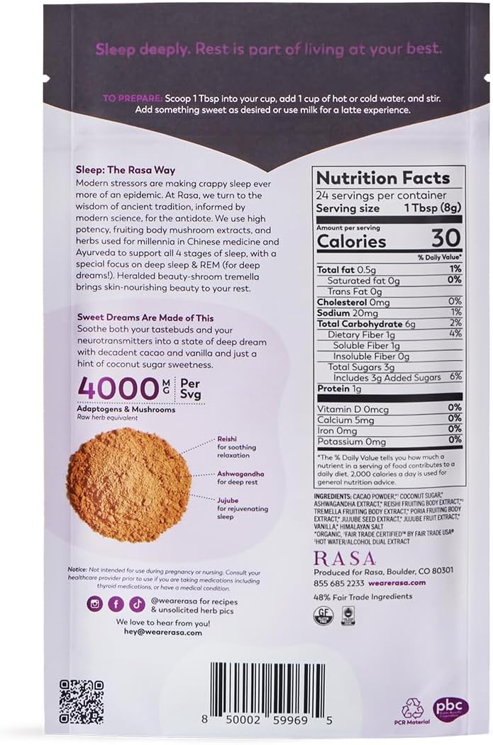 Adaptogenic Mushroom Sleep Blend with Reishi, Ashwagandha, & Jujube - Vegan & Gluten Free (6.77 oz)