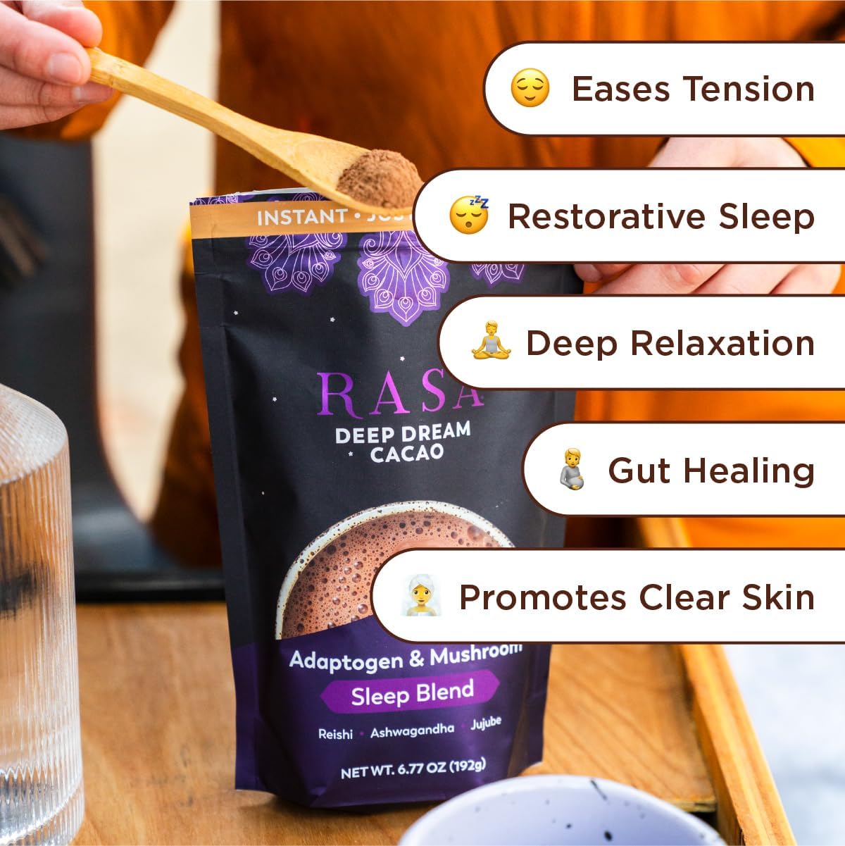 Adaptogenic Mushroom Sleep Blend with Reishi, Ashwagandha, & Jujube - Vegan & Gluten Free (6.77 oz)