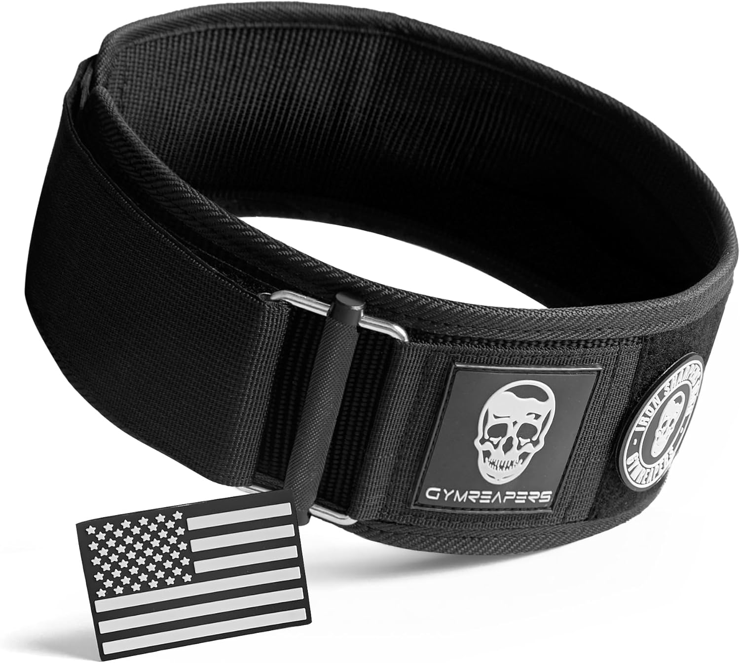 Adjustable 4 Inch Neoprene Weightlifting Belt with Metal Buckle - Ideal for Bodybuilding, Powerlifting, Cross Training - Quick Locking Design for Olympic Lifting Back Support