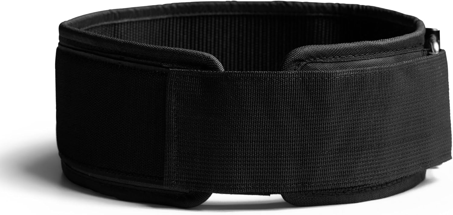 Adjustable 4 Inch Neoprene Weightlifting Belt with Quick Locking Metal Buckle for Bodybuilding, Powerlifting, Cross Training - Gymreapers - Olympic Lifting Back Support