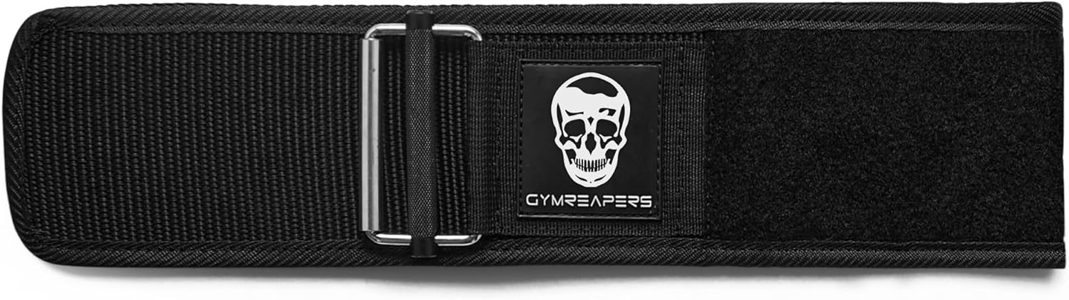 Adjustable 4 Inch Neoprene Weightlifting Belt with Metal Buckle - Ideal for Bodybuilding, Powerlifting, Cross Training - Quick Locking Design for Olympic Lifting Back Support
