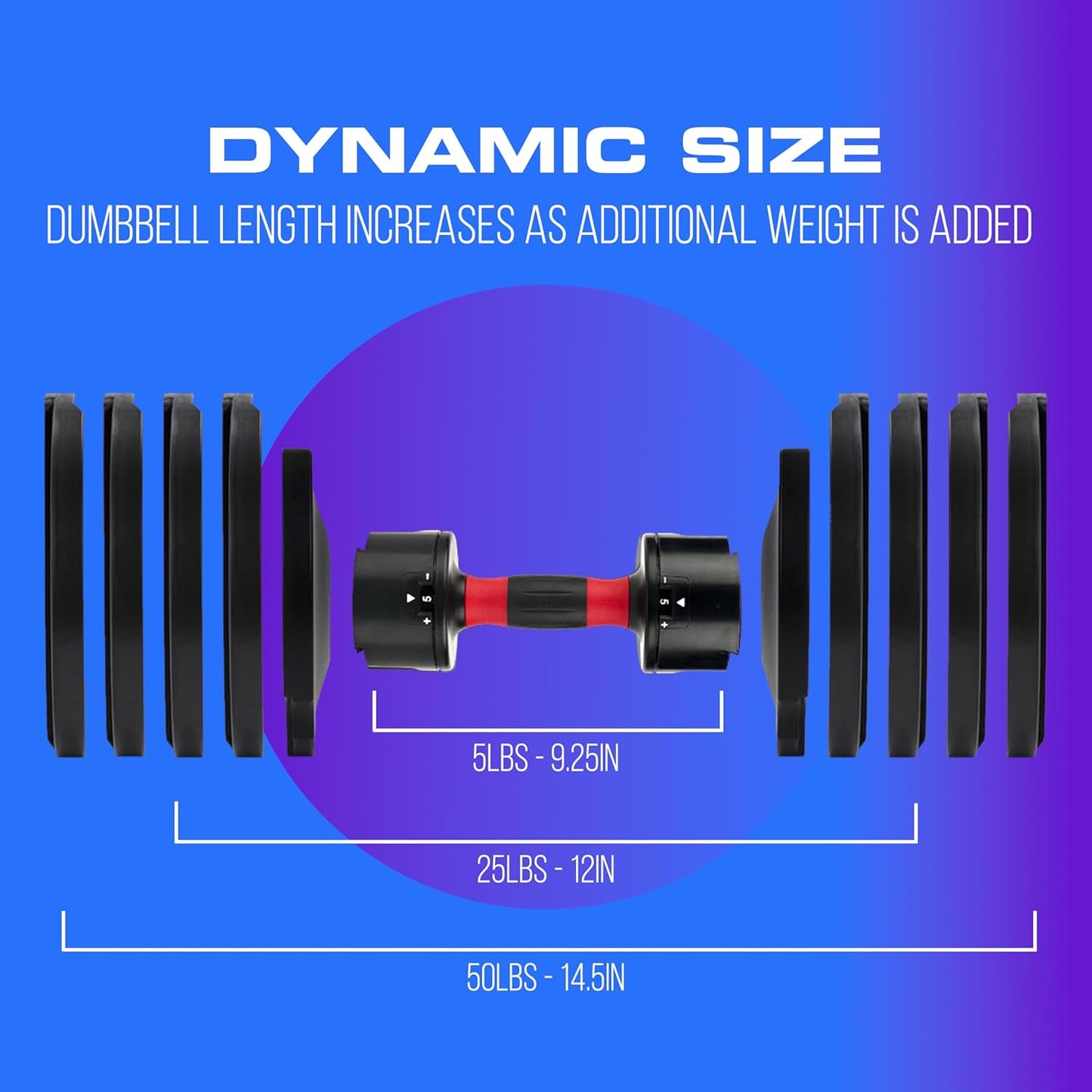Adjustable Dumbbell Weight Set by Core Fitness® - Save Space with Affordable Home Dumbbells