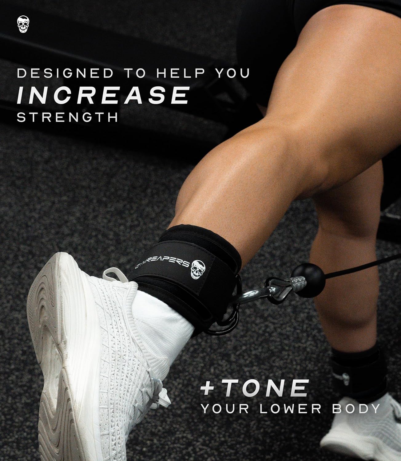 Adjustable Neoprene Ankle Straps for Cable Machine Kickbacks & Lower Body Exercises - Gymreapers (Pair)