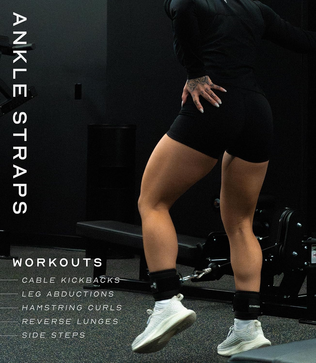 Adjustable Neoprene Ankle Straps for Cable Machine Kickbacks & Lower Body Exercises - Gymreapers (Pair)