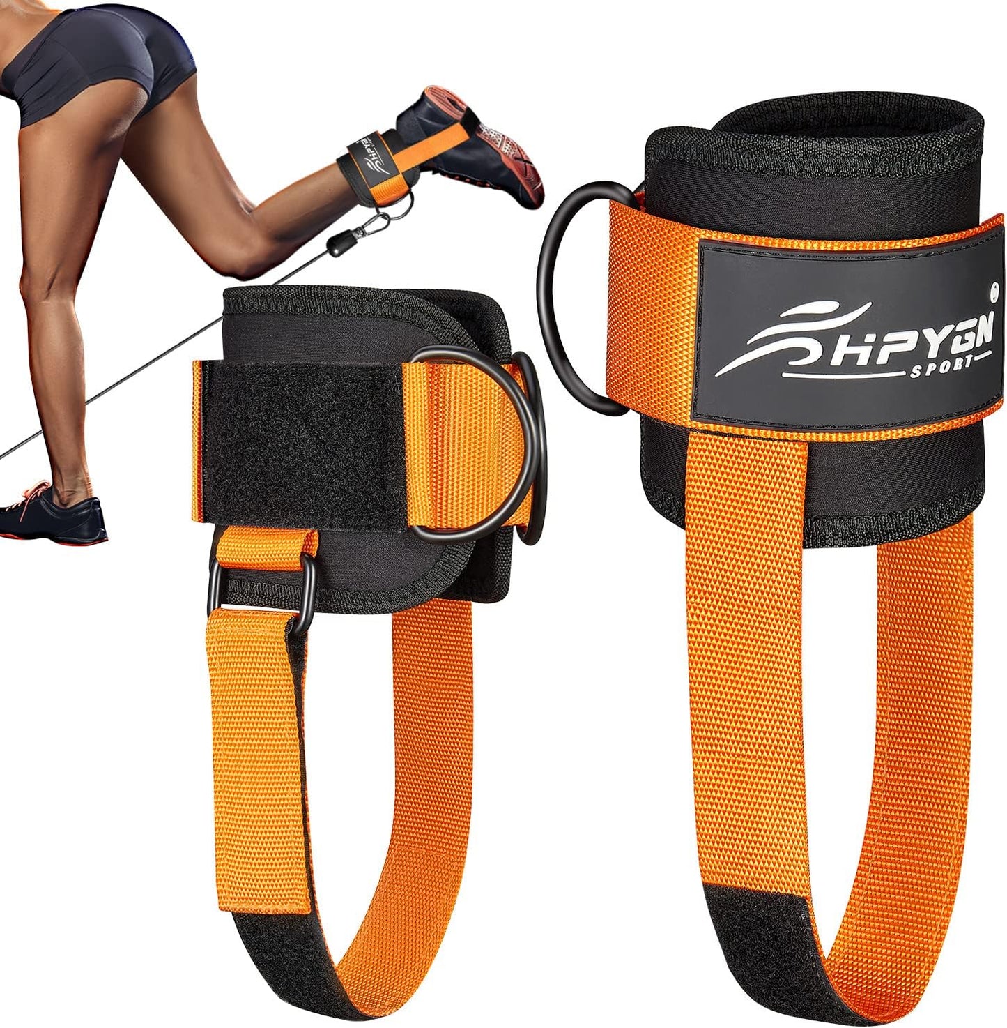 Adjustable Padded Ankle Strap for Cable Machine Exercises - Glute Workouts, Leg Extensions, Curls - Comfortable Ankle Cuff for Gym Booty Hip Abductors