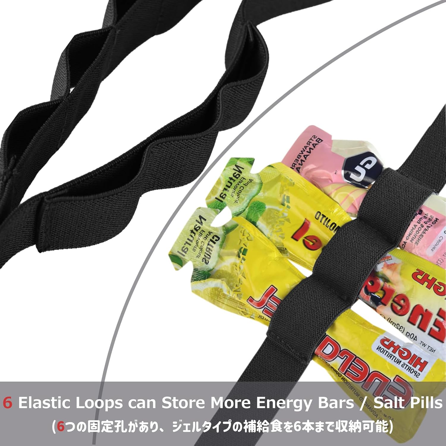 Adjustable Race Number Bib Belt with 6 Storage Loops - Elastic Webbing for Runners in Triathlons, Marathons, and Cycling