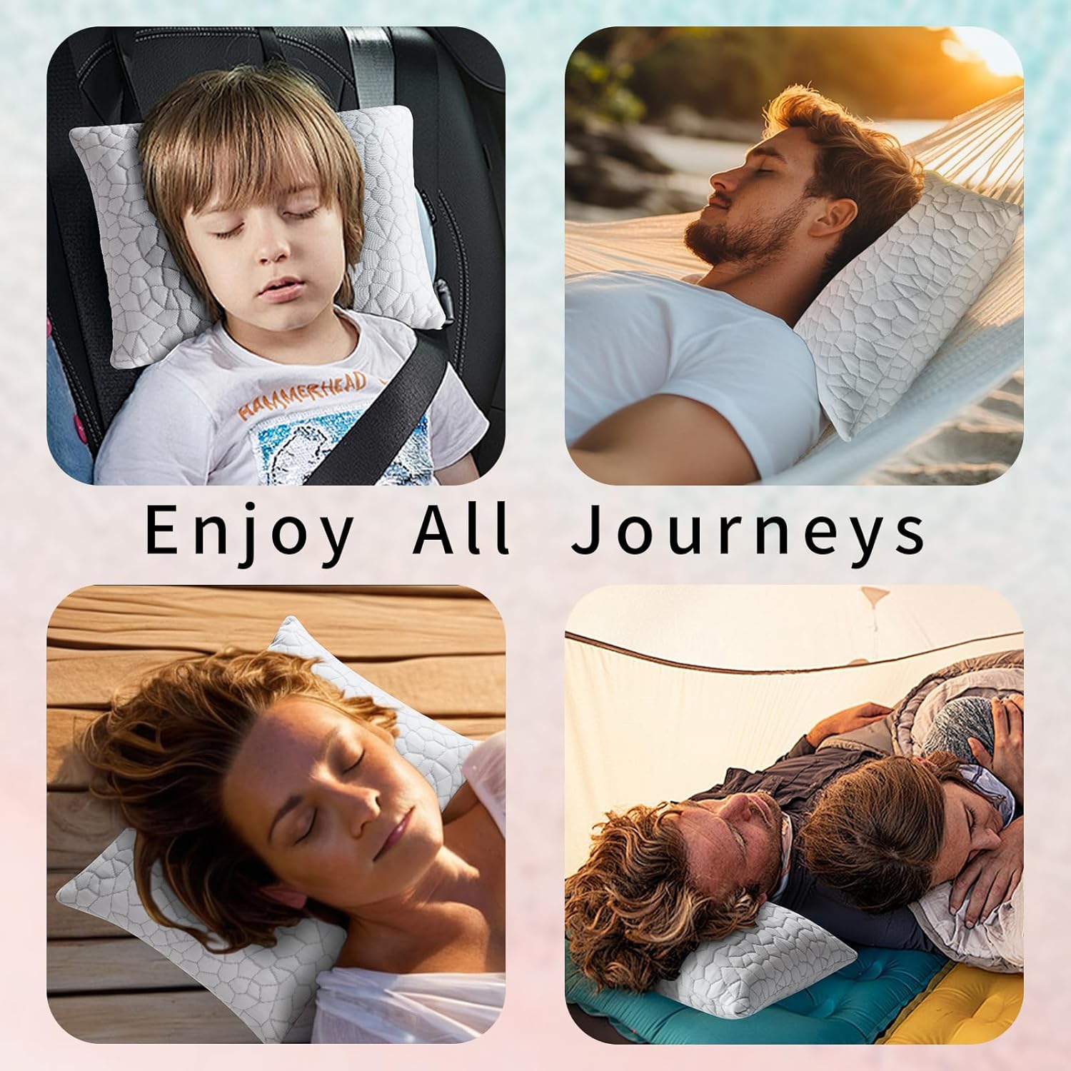 Adjustable Small Cooling Gel Memory Foam Pillow for Contoured Support - Portable Travel Pillow for Camping, Backpacking, Car, Airplane, Office Nap - Furlupy