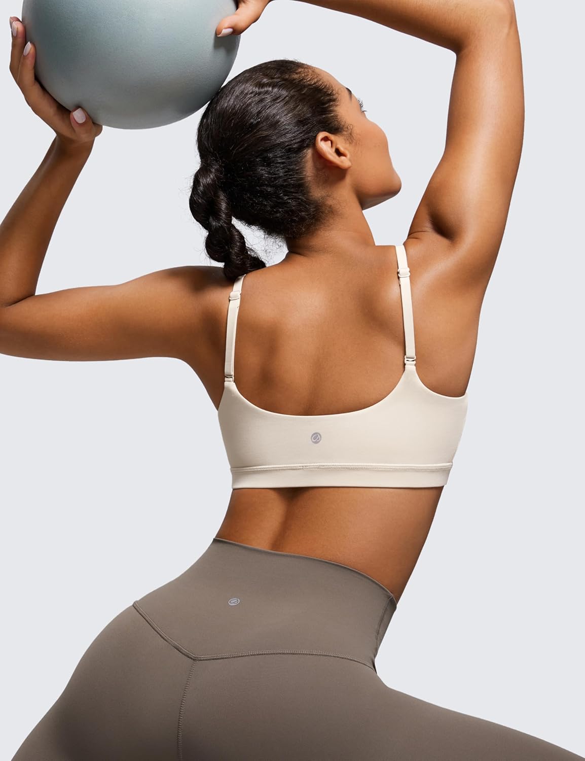 Adjustable Spaghetti Strap Sports Bra for Women - Wireless Padded Crop Top for Yoga Workout