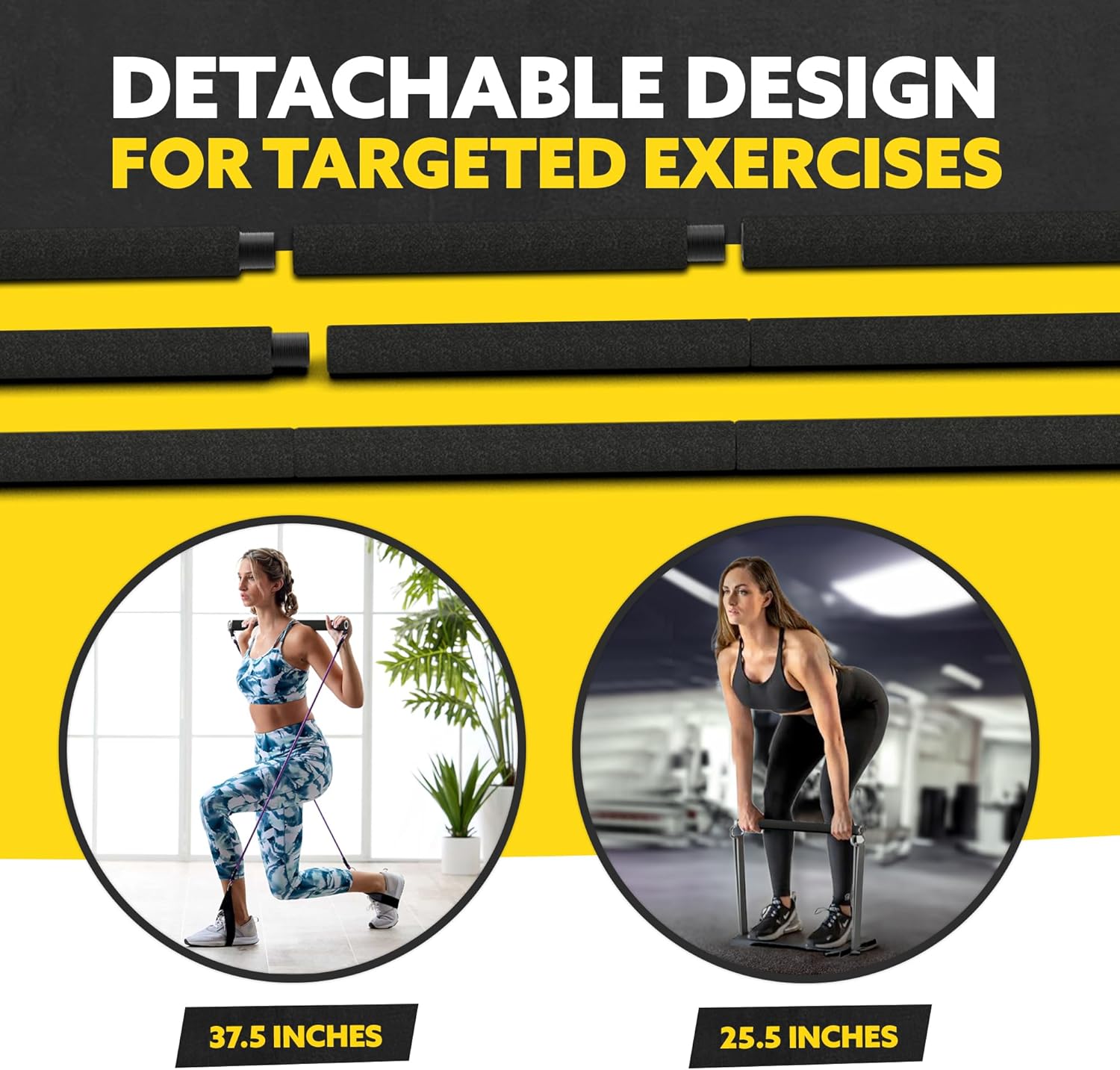 Adjustable Steel Resistance Bar for Resistance Bands - Portable Dual Cable Machine Attachment for Working Out - Tribe Lifting Resistance Band Bar