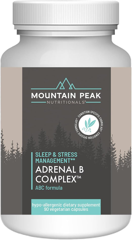 Adrenal B Complex Supplement with Adaptogens for Endocrine & Nervous System Support - 90 Vegetarian Capsules