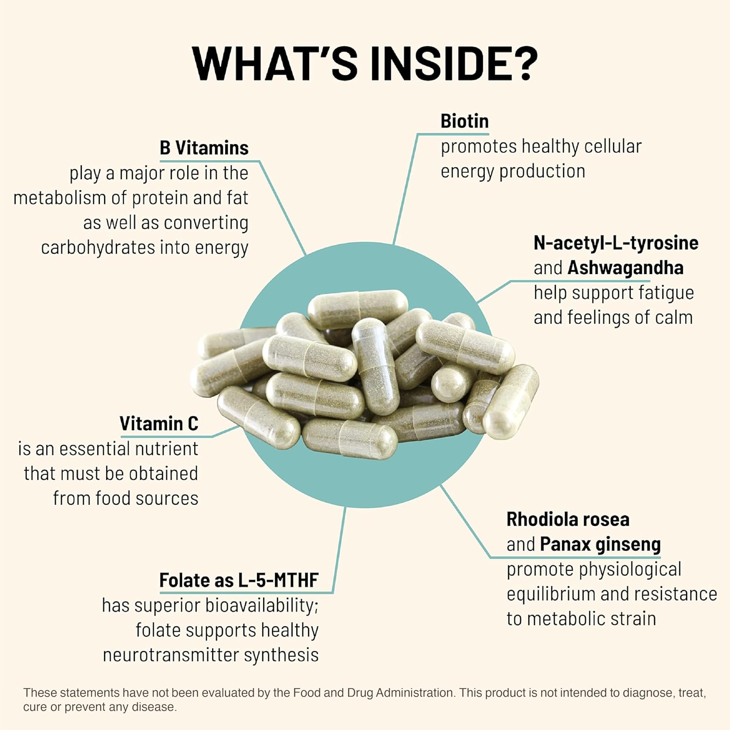 Adrenal B Complex Supplement with Adaptogens for Endocrine & Nervous System Support - 90 Vegetarian Capsules