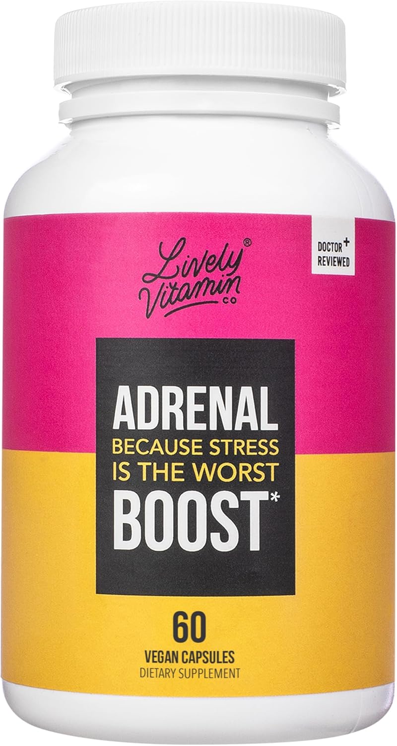 Adrenal Boost Supplement for Immune Support, Stress Relief, Memory, Focus, and Better Sleep - 60 Vegetarian Capsules
